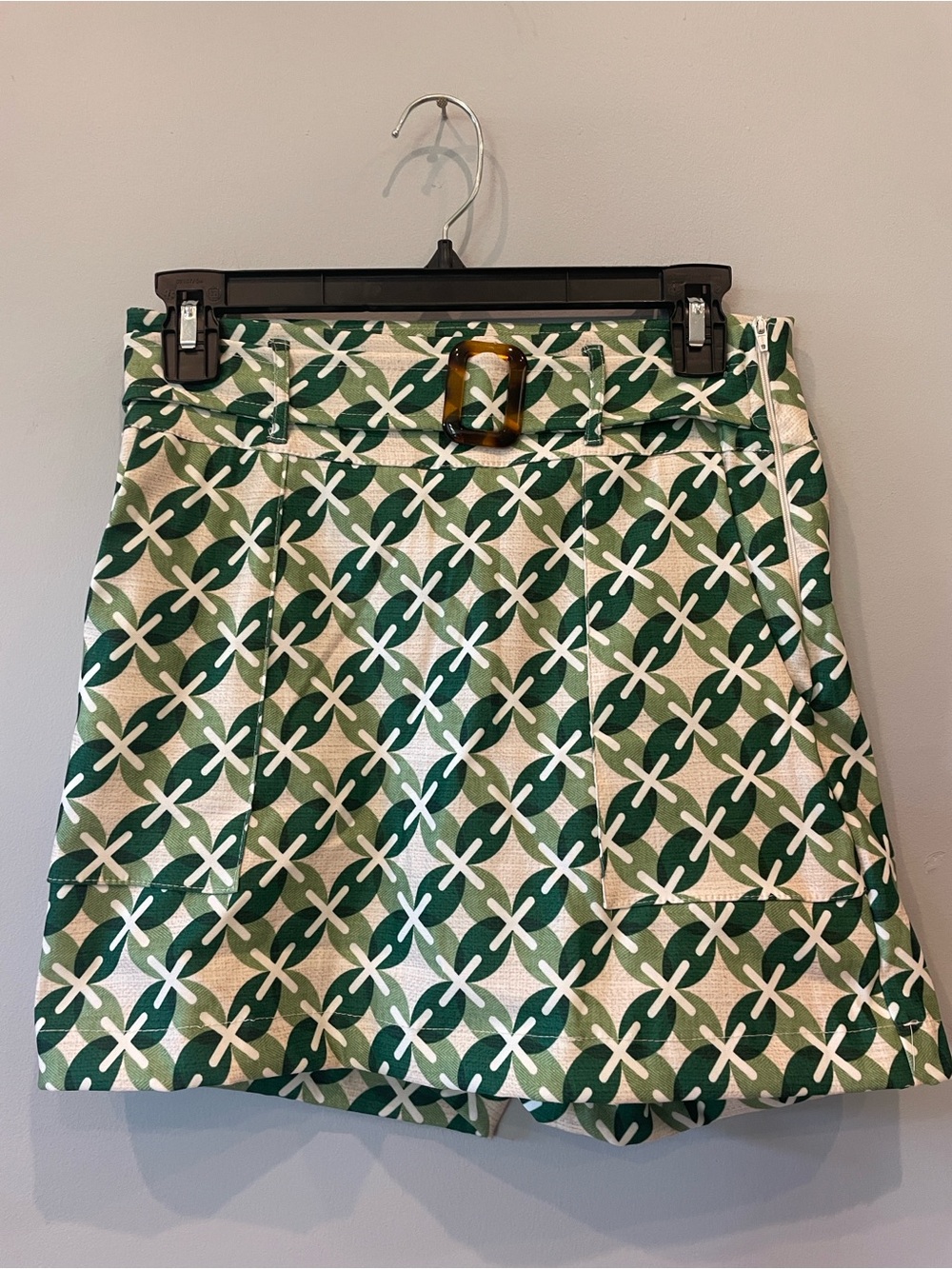 Green Geometric Print skort medium